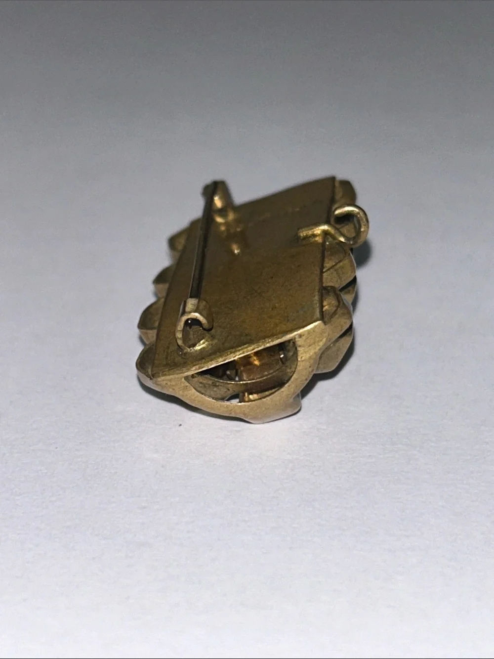 Watch Fob - Vintage German Enamel Brass  Brooch Pin